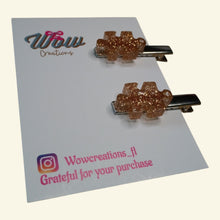 Load image into Gallery viewer, Glitter puzzle hairclips