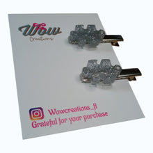 Load image into Gallery viewer, Glitter puzzle hairclips
